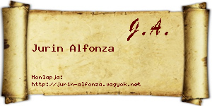 Jurin Alfonza névjegykártya
